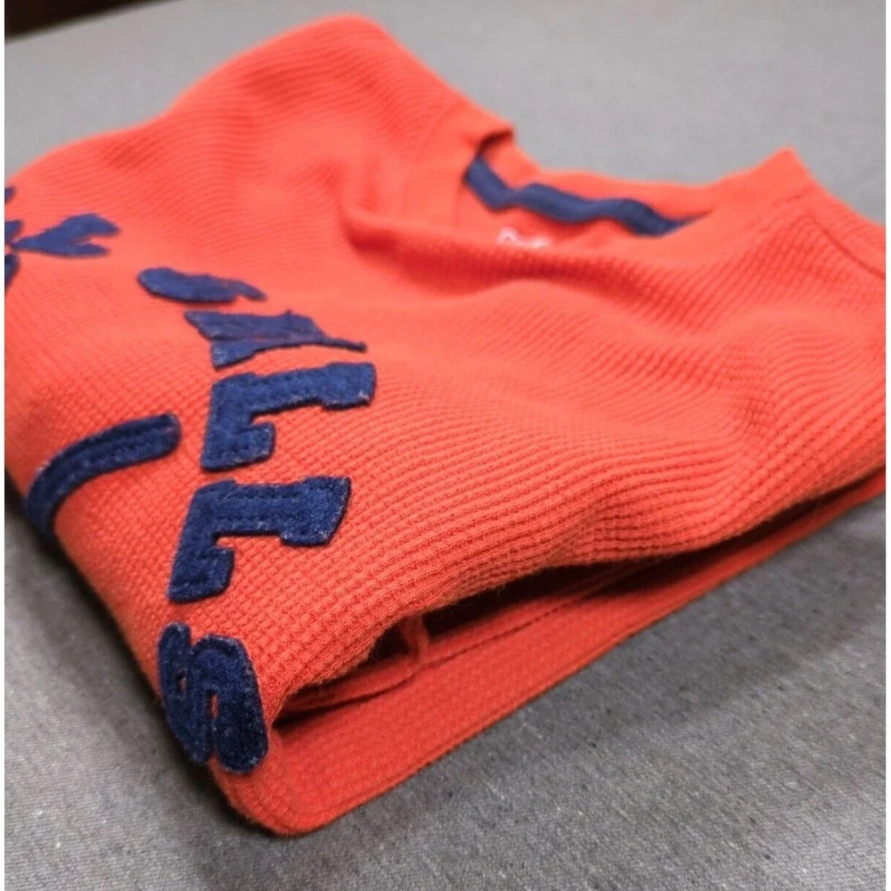 GAP Kids Orange Black All Skills Not Luck Hockey Sweater Long Sleeve Size M (8)‎